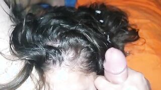 Sperma sui suoi capelli