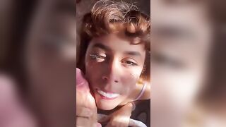 Pompino teen italiana con apparecchio