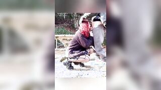 Fidanzata rossa italiana fa un bocchino in pubblico al suo ragazzo